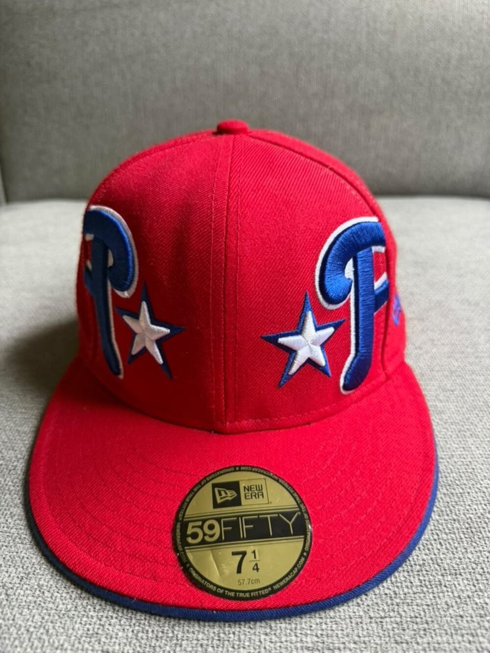 New Era Philadelphia Phillies Blue Cup Hat Sz 7.5